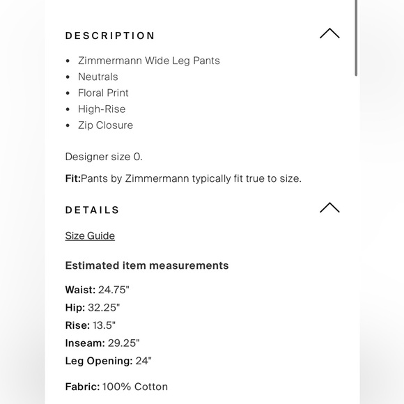 ZIMMERMANN Floral Print Wide Leg Pants
Sz XS - Picture 8 of 8